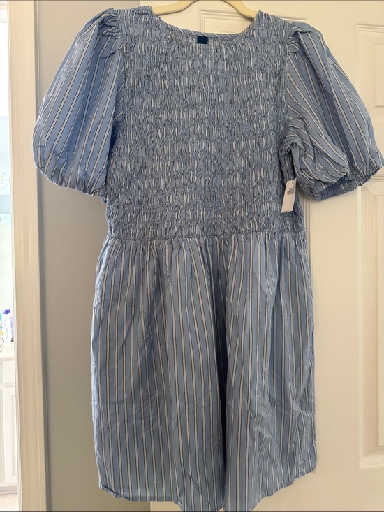 Old Navy Dresses & Skirts - Old Navy Light Blue Striped Smocked Mini Dress